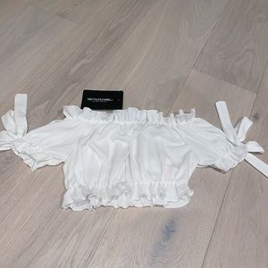 Prettylittlething White Crop Top